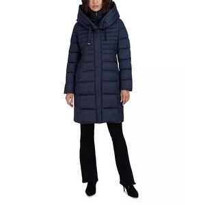 Tahari 'Casey' Navy Blue Puffer Coat Size‎ Med NWT